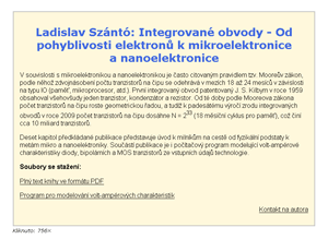 Integrovan� obvody - Od pohyblivosti elektron� k mikroelektronice a nanoelektronice